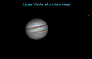 Jupiter and moons 08 Oct 2022 - ~22:00UT