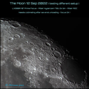 The Moon 12 Sep 2022 ( testing different setup )