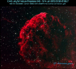 13 Jan 2019 23:30UT - IC443 Jellyfish Nebula or Sharpless 248