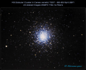 M3 Globular Cluster in Canes Venatici TEST - 02-03 April 2017