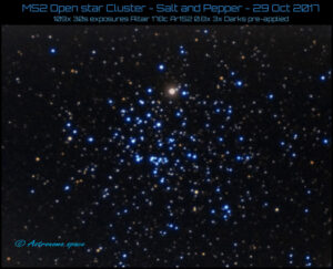 M52 Open star Cluster - Salt and Pepper - 29 Oct 2017