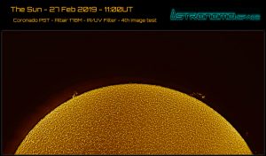 The Sun - 27 Feb 2019 - 11:00UT Coronado PST