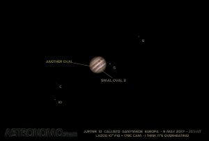 Jupiter 09 May 2017 - 20:51UT - Jupiter Io, Callisto Ganymede Europa