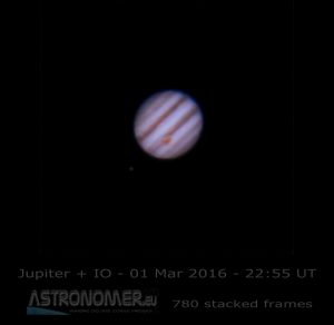 Jupiter 01 Mar 2016 - 22:55UT - LX200 10" test Re-elaborated