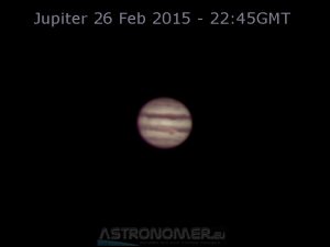 Jupiter 26 Feb 2015 - 22:45GMT - webcam Very important to keep your Telescope always collimated, especially Fast Newtonian F5 or lower.