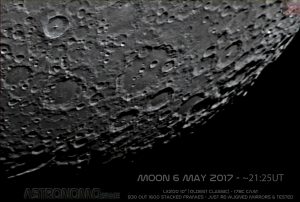 Moon - Clavius Tycho etc. - 06 May 2017 - ~21:25UT